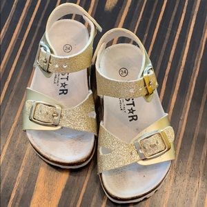 BioStar Made in Italy girl gold sandals